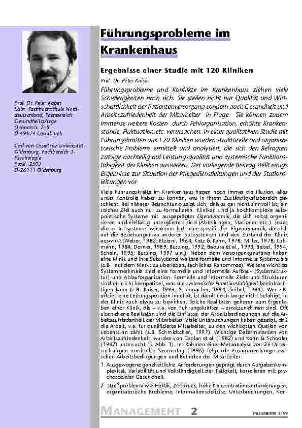 Führungsprobleme im Krankenhaus