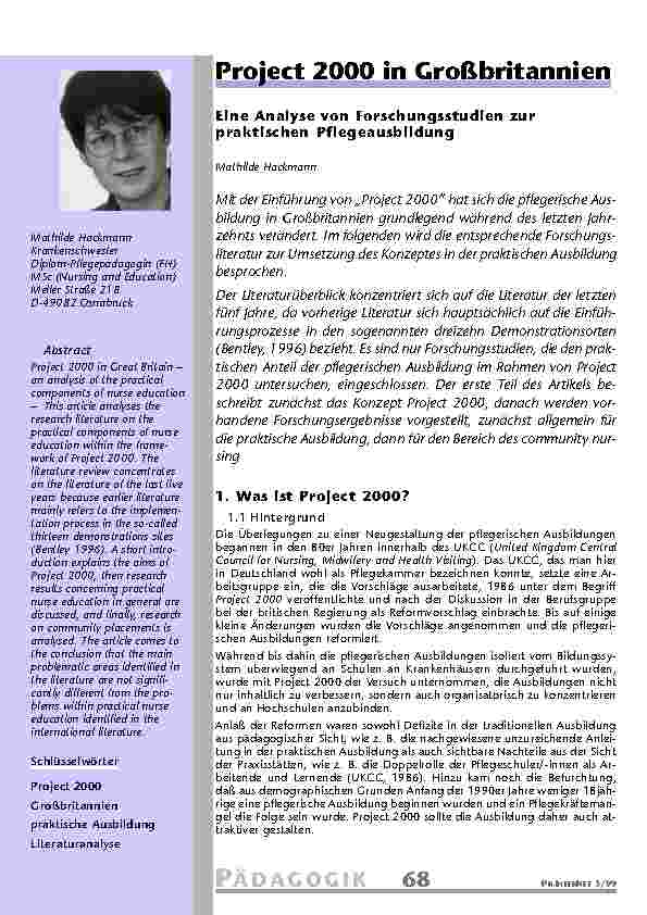 Project 2000 in Großbritannien