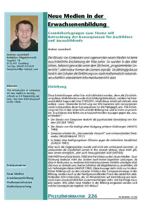 Neue Medien in der Erwachsenenbildung