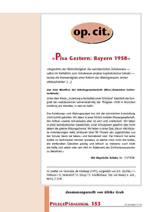 Aufbau eines Bildungsinspektorats der Lehrbetriebe im Bereich der Ausbildungen für Gesundheitsund Krankenpflege (Teil 1)