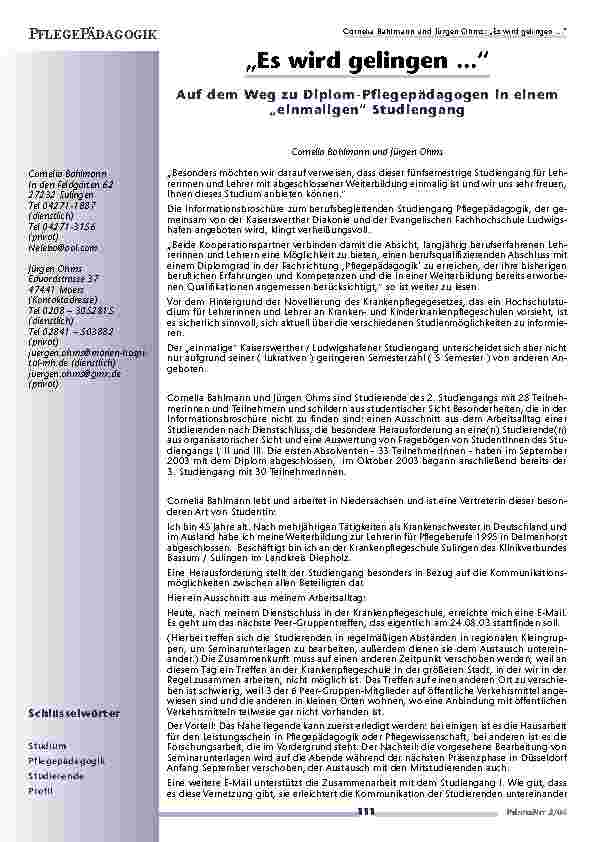 „Es wird gelingen ...“