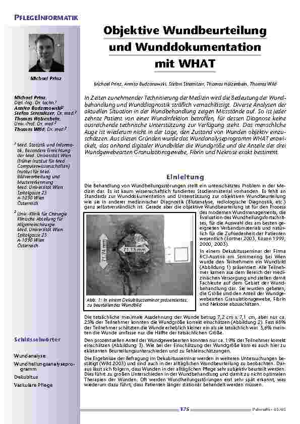 Objektive Wundbeurteilungund Wunddokumentationmit WHAT