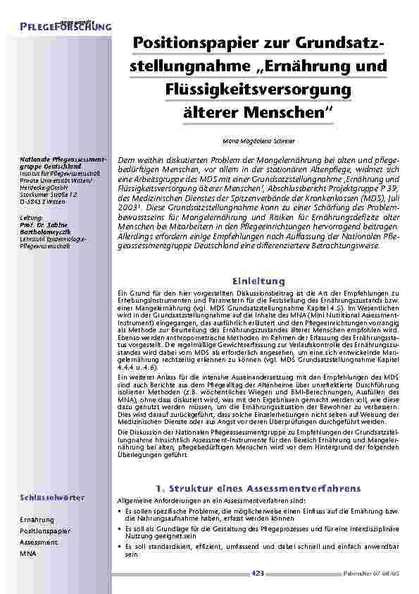 [doc_200549] Positionspapier zur Grundsatz-stellungnahme „Ernährung undFlüssigkeitsversorgung älterer Menschen“