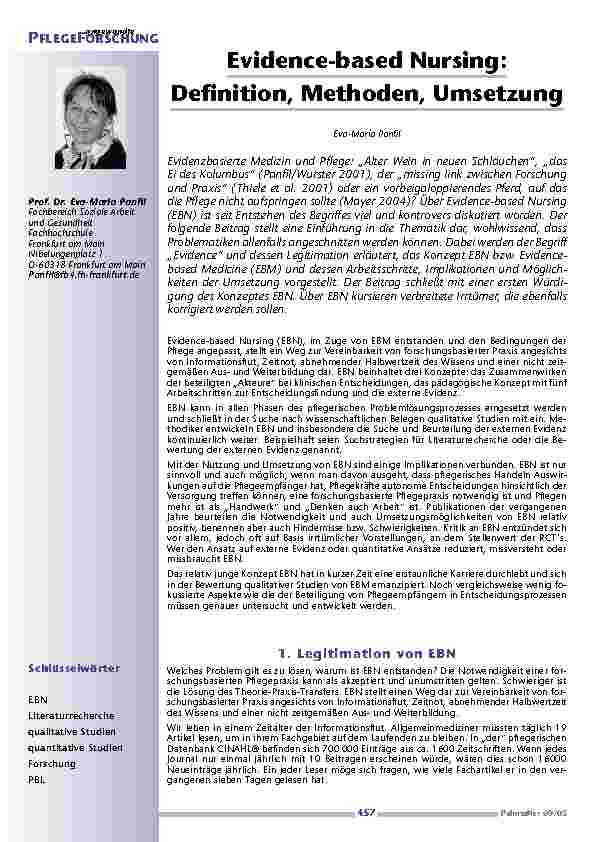 Evidence-based Nursing: Definition, Methoden, Umsetzung