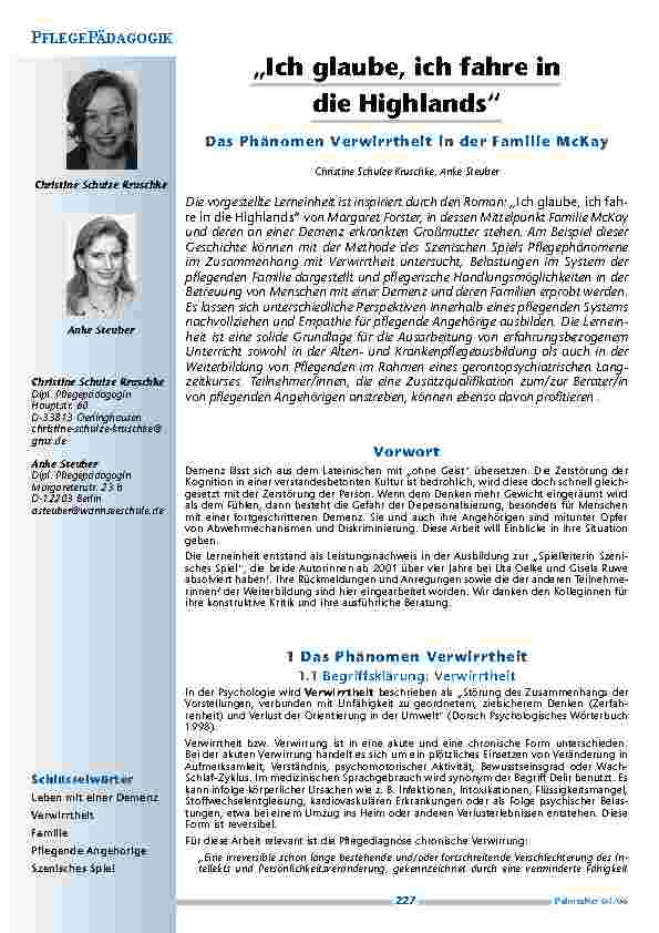 Ich glaube, ich fahre in die Highlands - Das Phänomen Verwirrtheit in der Familie McKay