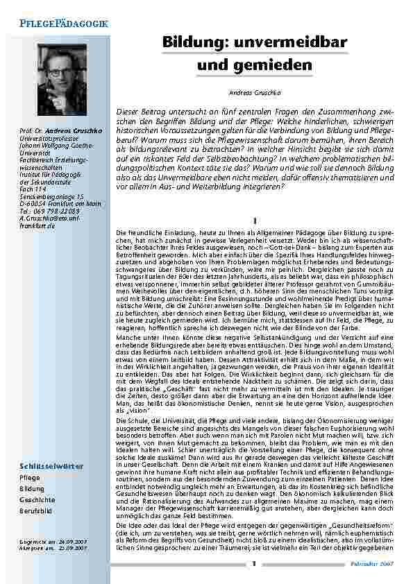 Bildung: unvermeidbarund gemieden