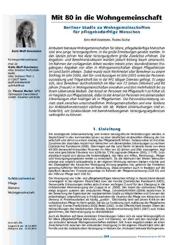 [doc_200070] Mit 80 in die Wohngemeinschaft – Berliner Studie zu Wohngemeinschaften für pflegebedürftige Menschen