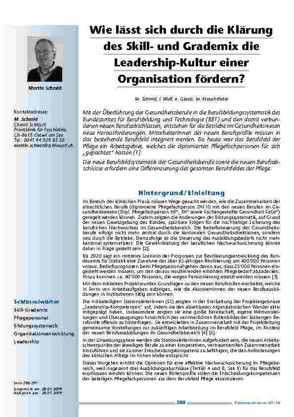 [doc_200064] Wie lässt sich durch die Klärung des Skillund Grademix die Leadership-Kultur einer Organisation fördern?