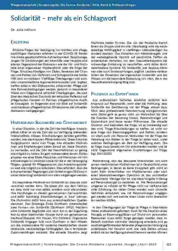 Solidarität – mehr als ein Schlagwort