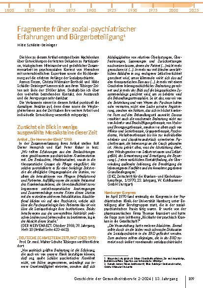 [doc_323743] Fragmente früherer sozial-psychiatrischer Erfahrungen und Bürgerbeteiligung.