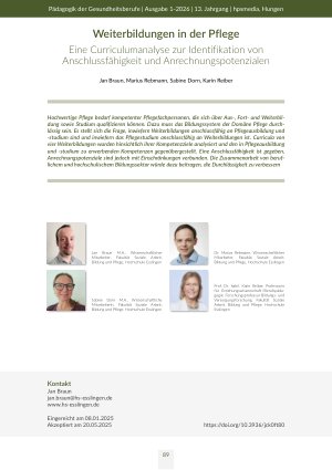 [doc_570975] Weiterbildungen in der Pflege Eine Curriculumanalyse zur Identifikation von Anschlussfähigkeit und Anrechnungspotenzialen