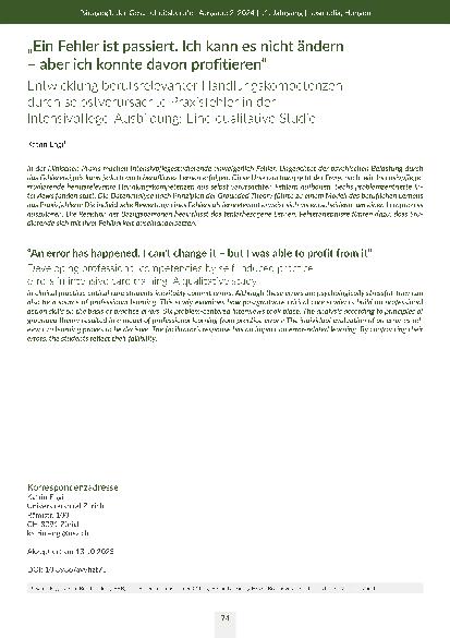 [doc_316731] „Ein Fehler ist passiert. Ich kann es nicht ändern – aber ich konnte davon profitieren.“