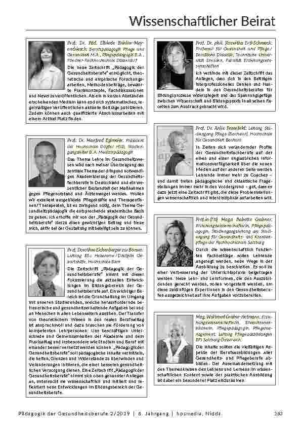 Impressum/Wissenschaftlicher Beirat