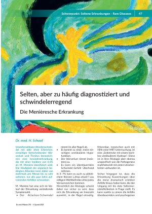 [doc_570044] Selten, aber zu häufig diagnostiziert und schwindelerregend Die Menièresche Erkrankung