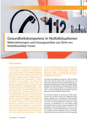 [doc_570035] Gesundheitskompetenz in Notfallsituationen Wahrnehmungen und Lösungsansätze aus Sicht von Notfallsanitäter*innen