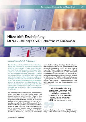[doc_562749] Hitze trifft Erschöpfung ME/CFS und Long COVID-Betroffene im Klimawandel