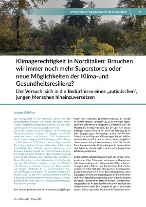[doc_562744] Klimagerechtigkeit in Norditalien: Brauchen wir immer noch mehr Superstores oder neue Möglichkeiten der Klima-und Gesundheitsresilienz?