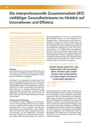 [doc_562738] Die interprofessionelle Zusammenarbeit (IPZ) vielfältiger Gesundheitsteams im Hinblick auf Innovationen und Effizienz