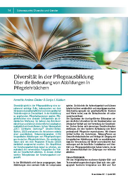 [doc_325181] Diversität in der Pflegeausbildung. Über die Bedeutung von Abbildungen in Pflegelehrbüchern