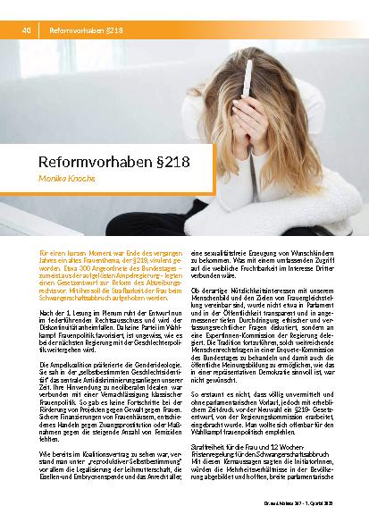 Reformvorhaben §218