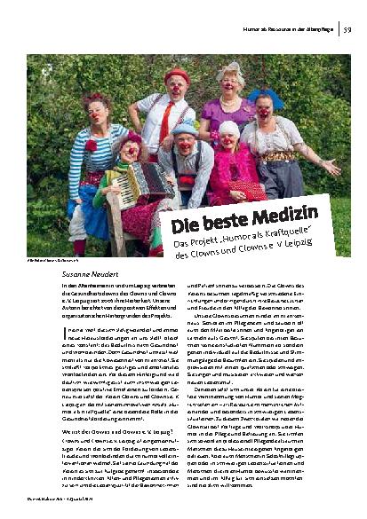 [doc_323184] Die beste Medizin: Das Projekt "Humor als Kraftquelle" des Clowns und Clowns e. V. Leipzig