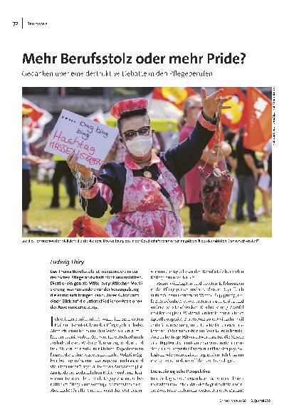 Mehr Berufsstolz oder mehr Pride? Gedanken über eine destruktive Debatte in den Pflegeberufen