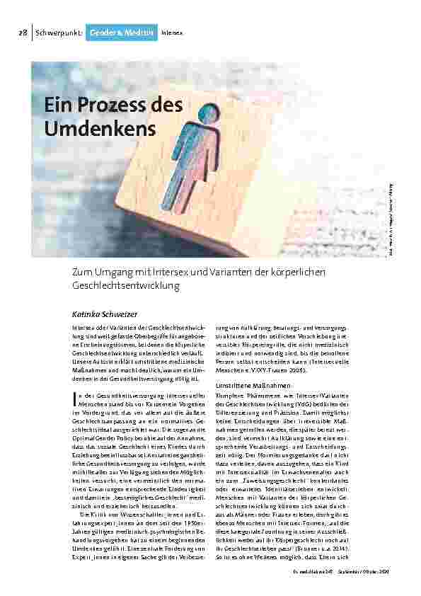 Ein Prozess des Umdenkens zum Umgang mit Intersex und Varianten der körperlichen Geschlechtsentwicklung