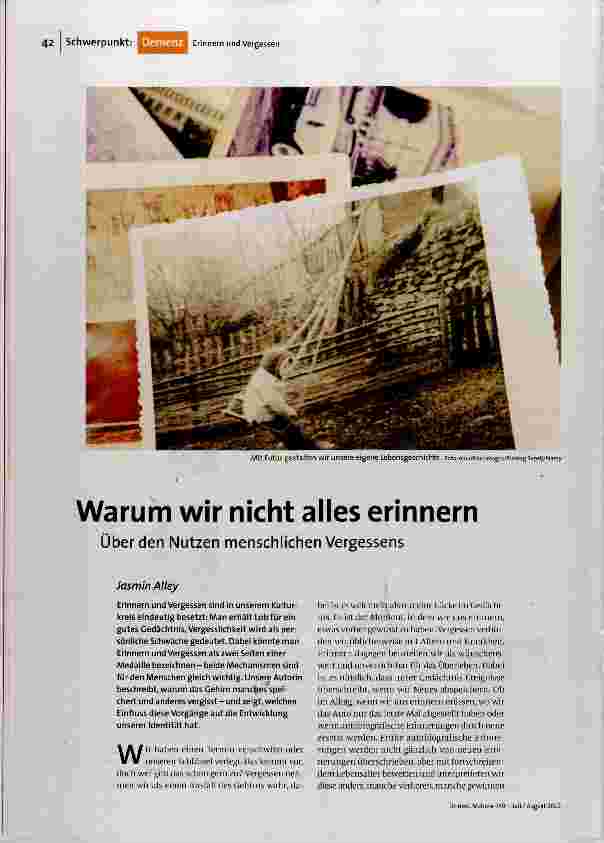 Warum wir nicht alles erinnern