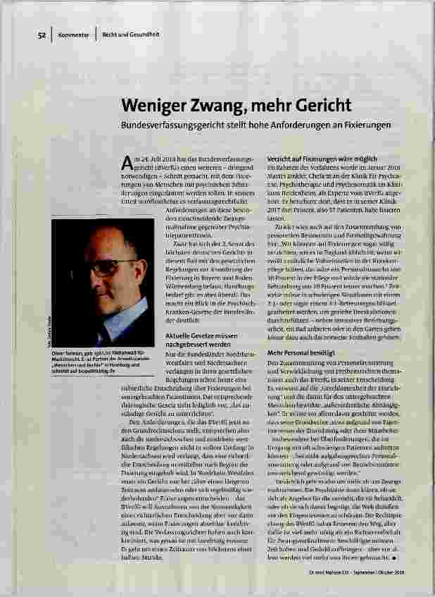 Weniger Zwang, mehr Gericht