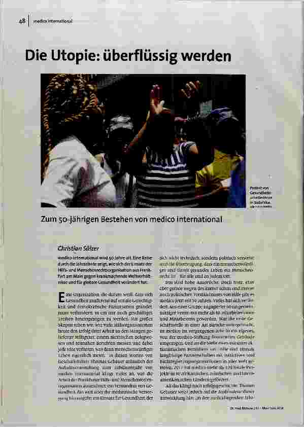 Zum 50-jährigen Bestehen von medico international