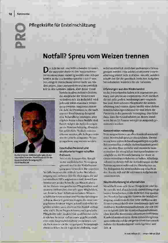 Pflegekräfte für Ersteinschätzung Notfall? Spreu vom Weizen trennen