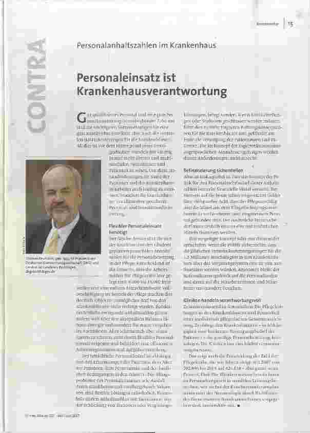 Personaleinsatz ist Krankenhausverantwortung