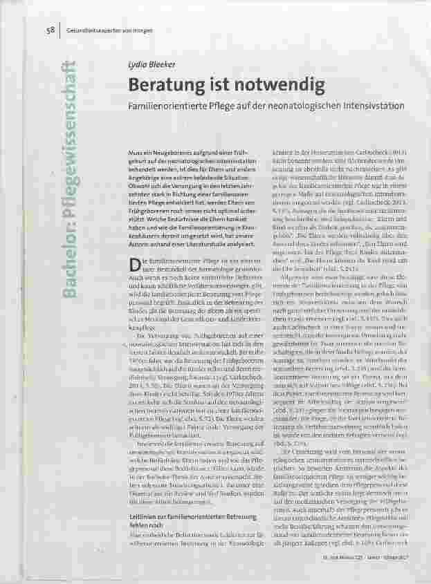 Beratung ist notwendig