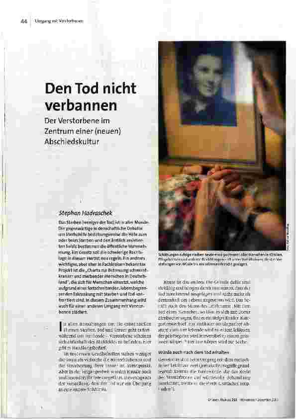 Den Tod nicht verbannen