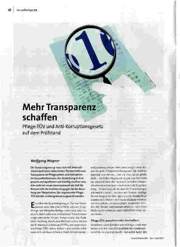 Mehr Transparenz schaffen