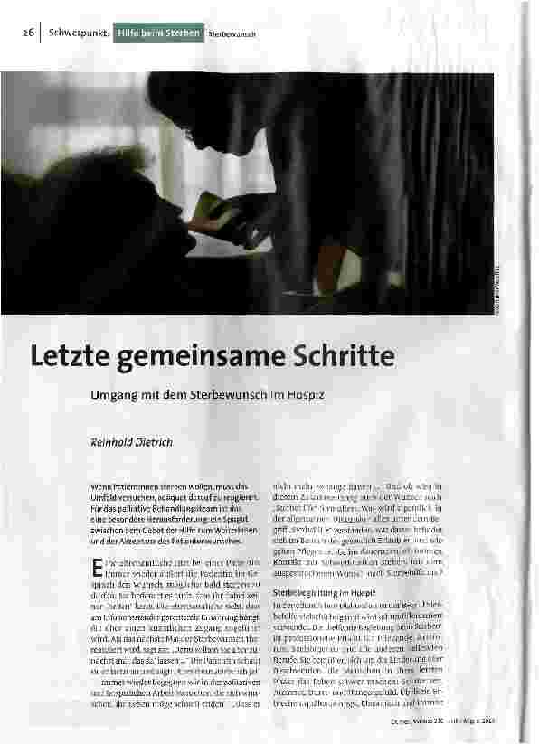 Letzte gemeinsame Schritte