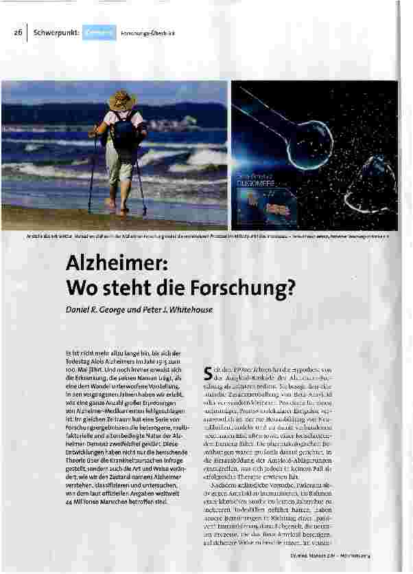 Alzheimer: Wo steht die Forschung?