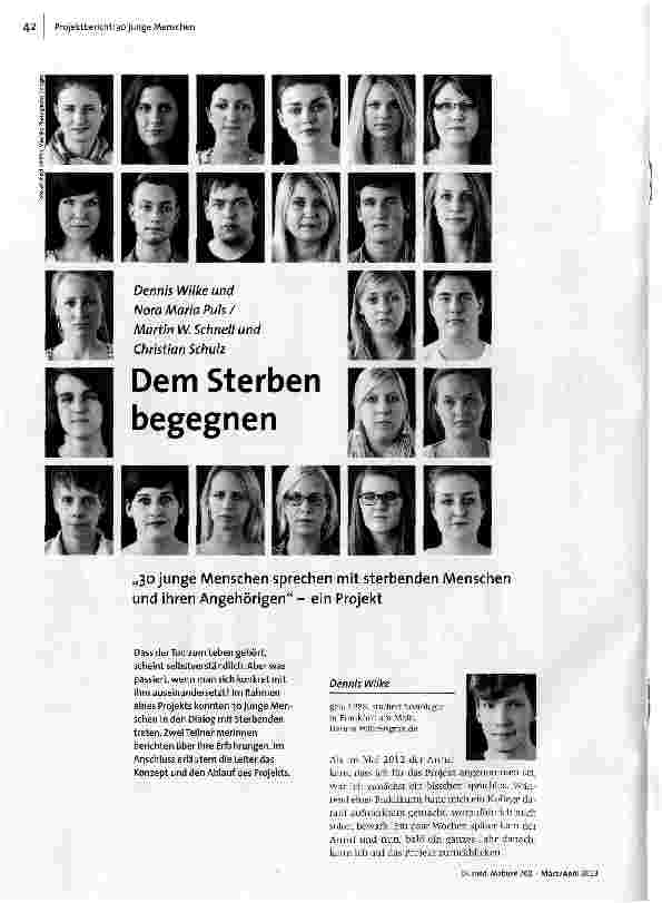 Dem Sterben begegnen