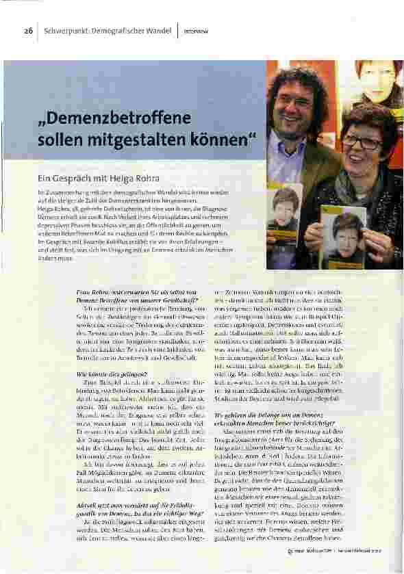 „Demenzbetroffene sollen mitgestalten können