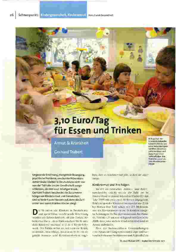 3,10 Euro/Tag für Essen und Trinken