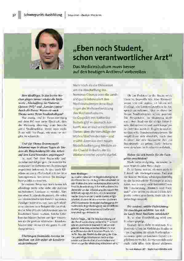 Eben noch Student, schon verantwortlicher Arzt