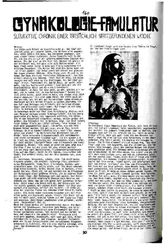 Gynäkologie-FamulaturSubjektive Chronik einer tatsächlich stattgefundenen Woche