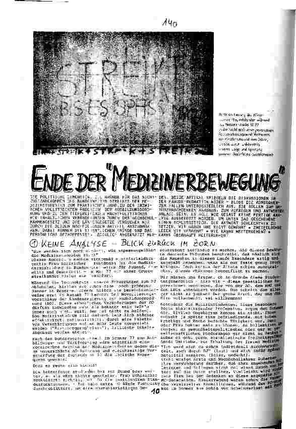 Ende der Medizinerbewegung