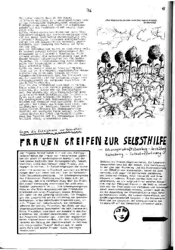 Gegen die Enteignung der GesundheitFrauen greifen zur SelbsthilfeSchwangerschaftsberatung, Verhütung, Abtreibung, Selbsterfahrung