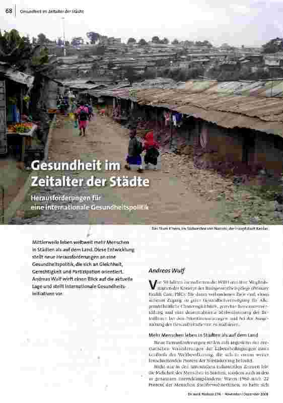Gesundheit im Zeitalter der Städte