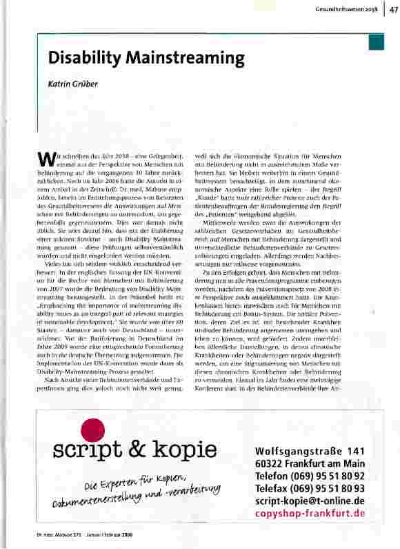 Disability Mainstreaming