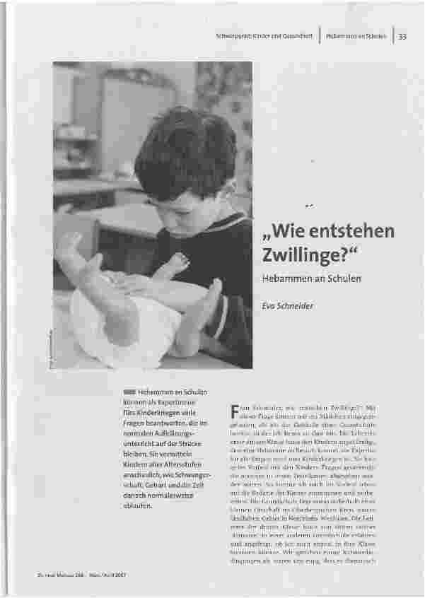 Wie entstehen Zwillinge?Hebammen an Schulen