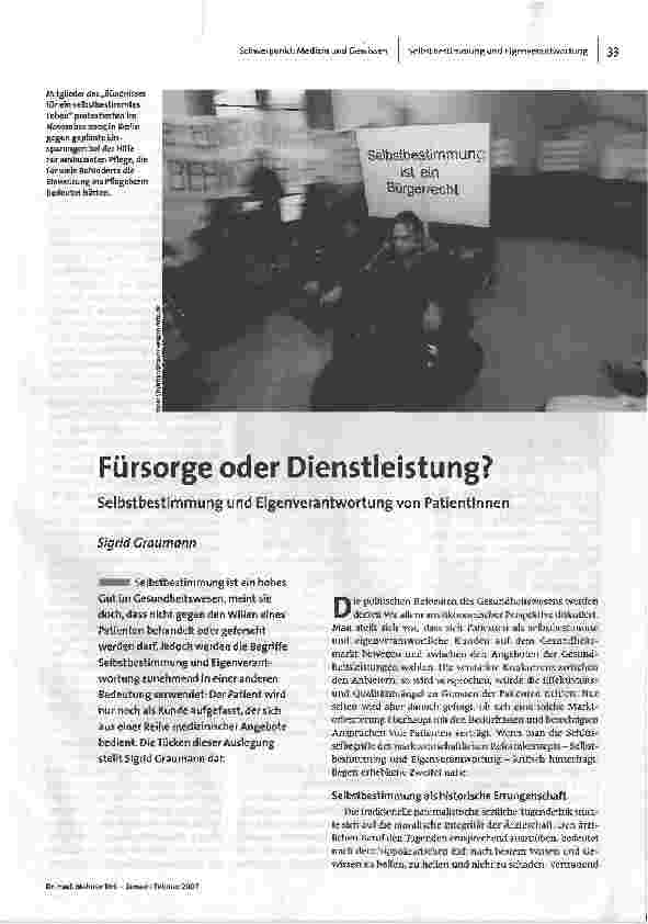 Fürsorge oder Dienstleistung?