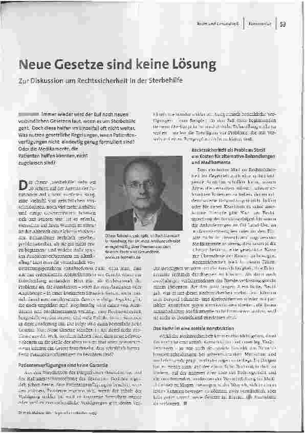 Neue Gesetze sind keine Lösung