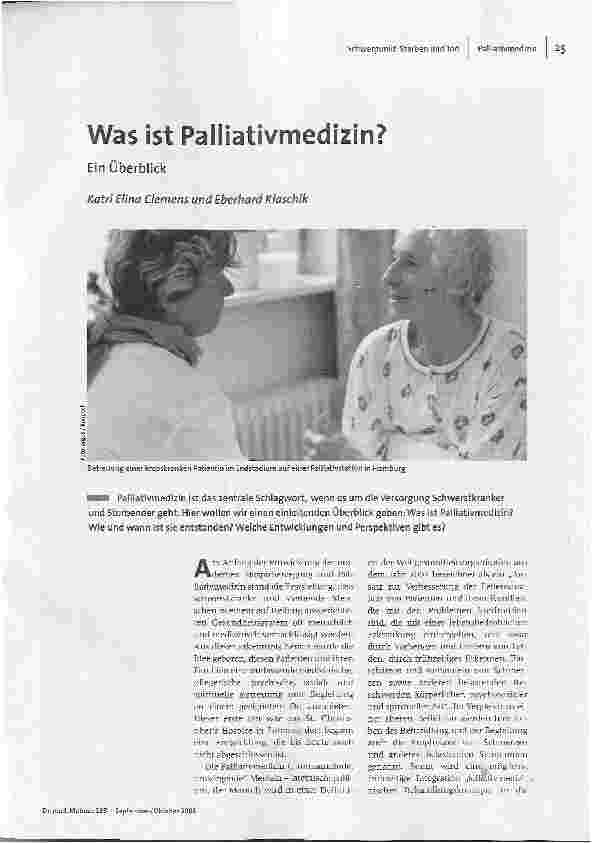 Was ist Palliativmedizin? - Ein Überblick